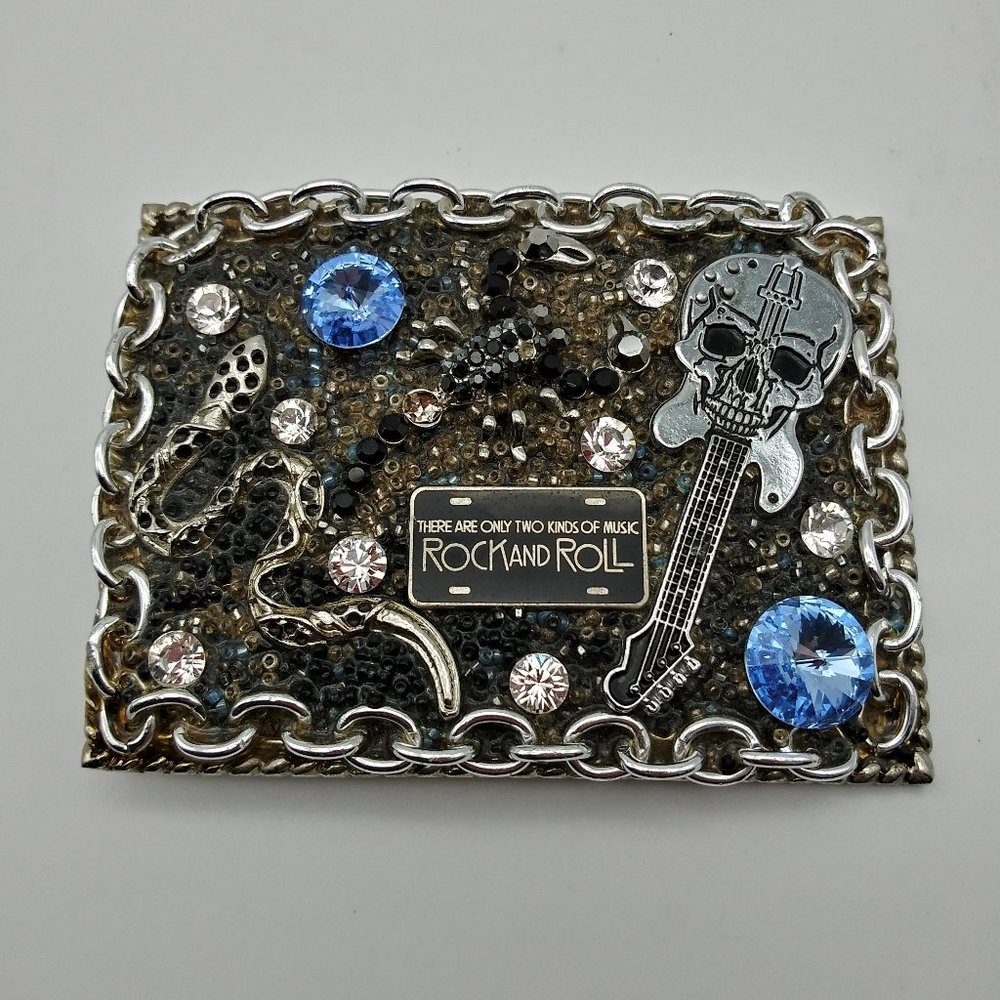 Rare Holly Branch Singed Rhinestone Belt Buckle